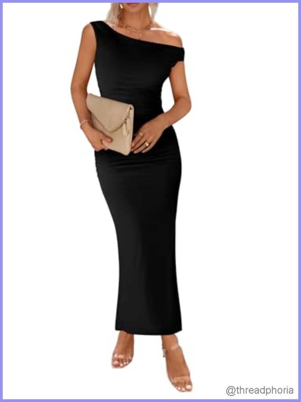 One Shoulder Mesh Maxi Dress Ruched Back Slit Bodycon Wedding Guest